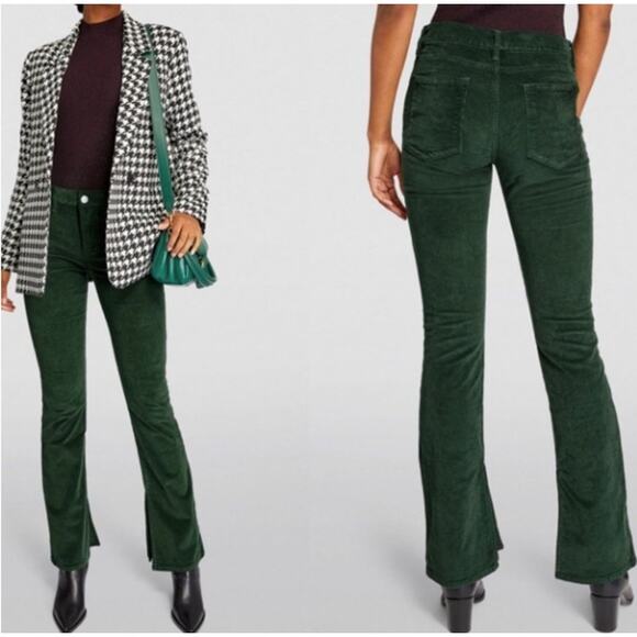 Frame Le Mini Boot Corduroy Jeans Pants Hunter Green Size 30 - Picture 1 of 13